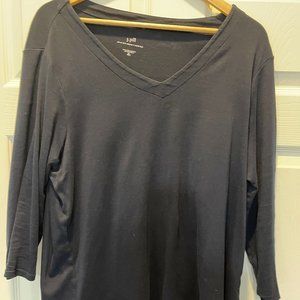 J Jill Three Quarter Length Navy T